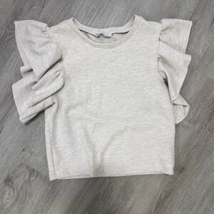 Zara Cream Ruffle Sleeve Blouse